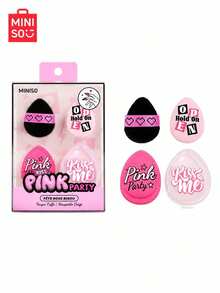 Joint Name Of MINISO Link Party, 3 Piecescosmetic Bag Set, With Protective Case - Non Slip PU Leather, Used For Powder And Concealer, Portable And Lovely Gift,Giveaways,Travel,Cheap Stuff,Travel Essential - Pink - View 10