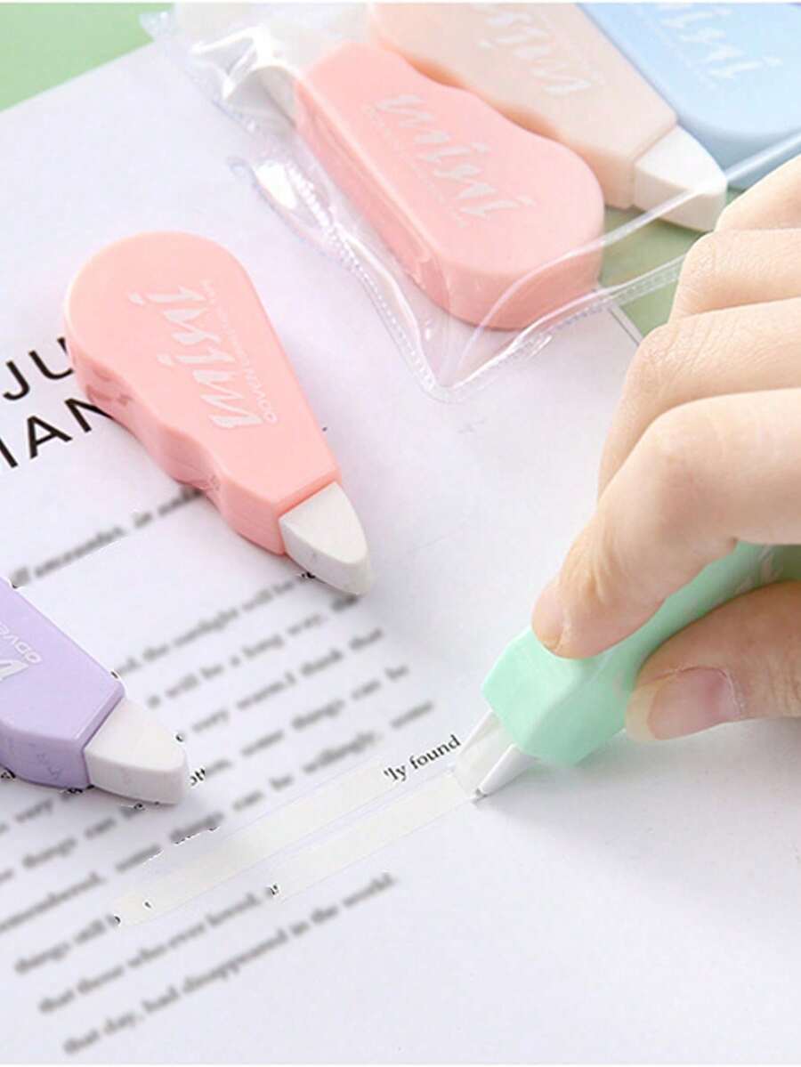 2/6pcs Macaron Correction Tape, Mini Correction Tape, Multi-Color Options, High Aesthetic, Large Capacity, Compact And Portable, Smooth Dispensing, Durable, Strong Coverage, Suitable For Students' Daily Homework, Note Correction, Back To School Season - A - View 1