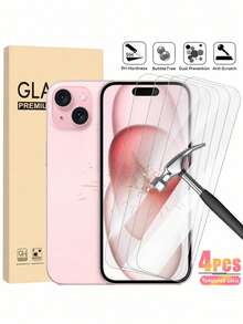 4pcs High Definition Full Coverage Tempered Glass Screen Protector, Compatible With IPhone 17/16/16e/16Pro/15/15Pro/14/Promax/11/X/Xs/7/8Plus Series, 9H Hardness, Anti-Scratch Protection, Screen Protector, Mobile Phone Screen Protector - 4pcs - View 37