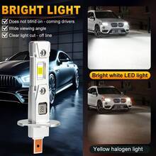 TOAUTO 2PCS H1 H3 LED Headlight Bulbs CANBUS Led Lights 1:1 Mini Lamp 3570 CSP Car LED Plug & Play 6000K 12V - A - View 5