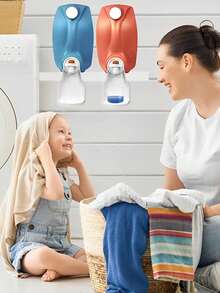 2pcs Universal Laundry Detergent Drip Cup Holder, Anti-Drip Anti-Leak Laundry Soap Softener Bottle Holder Storage Organizer, Prevent Liquid Dripping And Staining, Home Laundry Room Cleaning Storage Tool - Multicolor - View 3