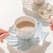 Ins Shell Ceramic Mug For Women, Coffee Water Cup, Home Use Pearl Cup And Saucer Set, Tea Cup Design - Multiple Selection - View 12