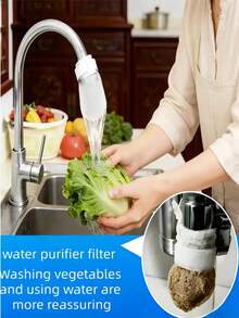 Household Faucet Filter Cotton Water Purifier, High Density Water Purification Filter, Kitchen Cold And Hot Water Faucet Healthy Water Filtration Supplies, Anti-Splash Faucet Filter, Spring Water, Removes Sediment, Rust, Impurities And Limescale - View 7