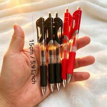 Set 9 buah berisi 5 pulpen gel merah yang dapat ditarik + 4 isi ulang merah, ujung peluru 0,5 mm, pulpen tanda tangan dengan tulisan halus, tahan aus, kapasitas besar, berbahan dasar air, alat tulis kantor dan pelajar. - 5 pulpen tombol tekan merah + 4 isi ulang pulpen - View 5