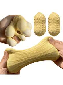Peanut Shaped Silicone Squeeze Stress Relief Toy, Adult Sensory Fidget Toy, Creative Peanut Squeeze Stress Relief Toy, Suitable For Office Relaxation/Party Interaction, Office, School, Birthday, Holiday And Family Gathering Gift - Multicolor - View 1