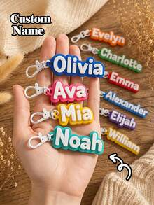 Personalized Letter Keychain, Customized Keychain, Customized Name Keychain, Ideal Personalized Gift For Family, Friends, Backpack Tag, Car Keychain, Men's Keychain, Back To School Season - Multicolor - View 1