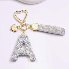 1PC Fashion Sparkling Rhinestone Alphabet Keychain Cute Letter Charm Key Ring Exquisite Backpack Decoration Accessories Gifts - Multicolor - View 16