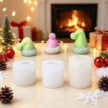 3pcs Christmas Hat Silicone Molds For DIY Candle And Soap Making - Non-Christmas Molds With Christmas Hat Shape, Easy Release, Durable And Asymmetrical, For Holiday Decoration, Soap And Candle Accessories - Christmas Hat Mold - View 5