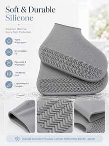 1/3 Pairs Thin Silicone Insoles, Suitable For Latex Shoe Covers, Waterproof, Neutral Design, Convenient For Outdoor Use, Ideal Shoe Covers For Rainy Days - Multicolor - View 5