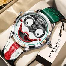 CTPOR Fashion Clown Designs Men's Quartz Watch Stainless Steel Case Non-Fading Luxury Business Watch For Birthdays Festivals Gifts Halloween Back-To-School - Multicolor - View 1