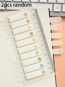1/2pcs Morandi Color Semi-Transparent Index Tabs, Low Saturation Gentle Color Palette, Simple And Fresh Style, Strong Adhesion And Anti-Curling, High Transparency, Does Not Obscure Text, Quickly Mark Books, Notebooks, Document Key Content, Easy To Categorize And Find, Lightweight And Compact, Smooth Writing, Suitable For Student Learning, Office Document Organization, High Aesthetic, Practical Page Marker Stationery, Back To School Season Recommended, Christmas Gift, Halloween Gift, Thanksgiving Gift - one-size - View 12