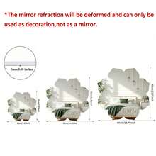 1pc Flower-Shaped Acrylic Mirror Wall Sticker Home Decor, Suitable For Living Room, Bedroom, Bathroom And Other Rooms, Modern Aesthetic Decoration - Silver - View 2