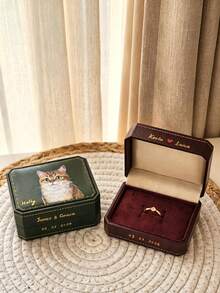 Custom Logo/Name Jewelry Storage Box Square Ring Box Personalized Engraving Necklace And Earring Storage Display Box - Multicolor - View 5