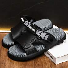 Summer New Men's Fashion Couple Comfortable Lightweight Personalized Slippers Beach Sandals Wear-Resistant Sandals For Men - Black - View 7