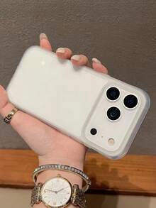 1 Buah Casing Ponsel Anti Jatuh Empat Sudut Matte Transparan Lucu Kompatibel dengan iPhone 17 AIR 16 15 14 13 12 Pro Max Plus Penutup Belakang Lembut Warna Permen - Putih - View 3