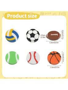 80 PCS Mini Ball Erasers, Football And Baseball Erasers, Back To School, First Day Of School - Multicolor - View 2