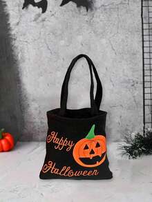1PC Halloween Non-Woven Fabric Tote Bag, Ghost Festival Costume Prop Handbag, Candy Spider Bat Cat Pumpkin Trick Or Treat Bag, Storage Handbag - Multicolor - View 11