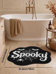 DAJIANG 1pc Halloween Horror Spider Web Bat Wave Welcome Doormat, Outdoor Carpet, Hallway Rug, Area Rug, TPR Backing Non-Slip Mat, Suitable For Bathroom, Indoor, Hallway, Bedroom, Living Room, Bedside, Machine Washable Easy Clean Entryway Mat Home Decor - Multicolor - View 14