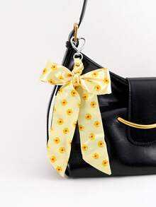 1pc Elegant Faux Pearl Polka Dot Print Ribbon Bow Keychain, Bag Accessory, Car Key Pendant, Party Gift, Daily Accessory - Multicolor - View 18