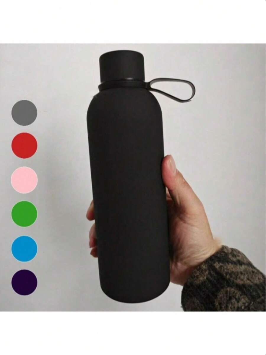 3/1pc Portable Sports Water Bottle With Handle Loop, Lightweight Solid Color Reusable Drinking Bottle, Suitable For Gym, Hiking, Yoga, Travel, Office, School, Outdoor Activities, Workout And Daily Hydration, Fashion Fitness Accessory, Unisex - Multicolor - View 1