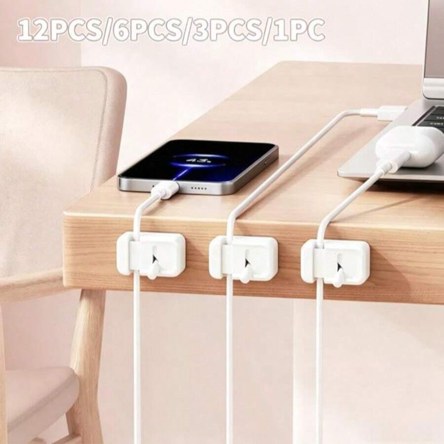 1/3/6pcs Desktop Cable Clips, Suitable For Organizing Data Cables/Earphone Cables/Charging Cables, Bedside Cable Organizer, Built-In Switch Phone Charging Cable Manager, 50 Pages/Book, 4pcs Set, Fun Notebook