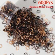 600Pcs Girls Neutral Color 0.6 Inch Mini Transparent Disposable Rubber Bands Suitable For Daily Life Hair Ties - Black and White - View 5