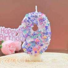 0-9 Number Birthday Candles, Cake Decoration Creative Handmade Candles, Party Holiday Colorful Blue Dopamine - View 8