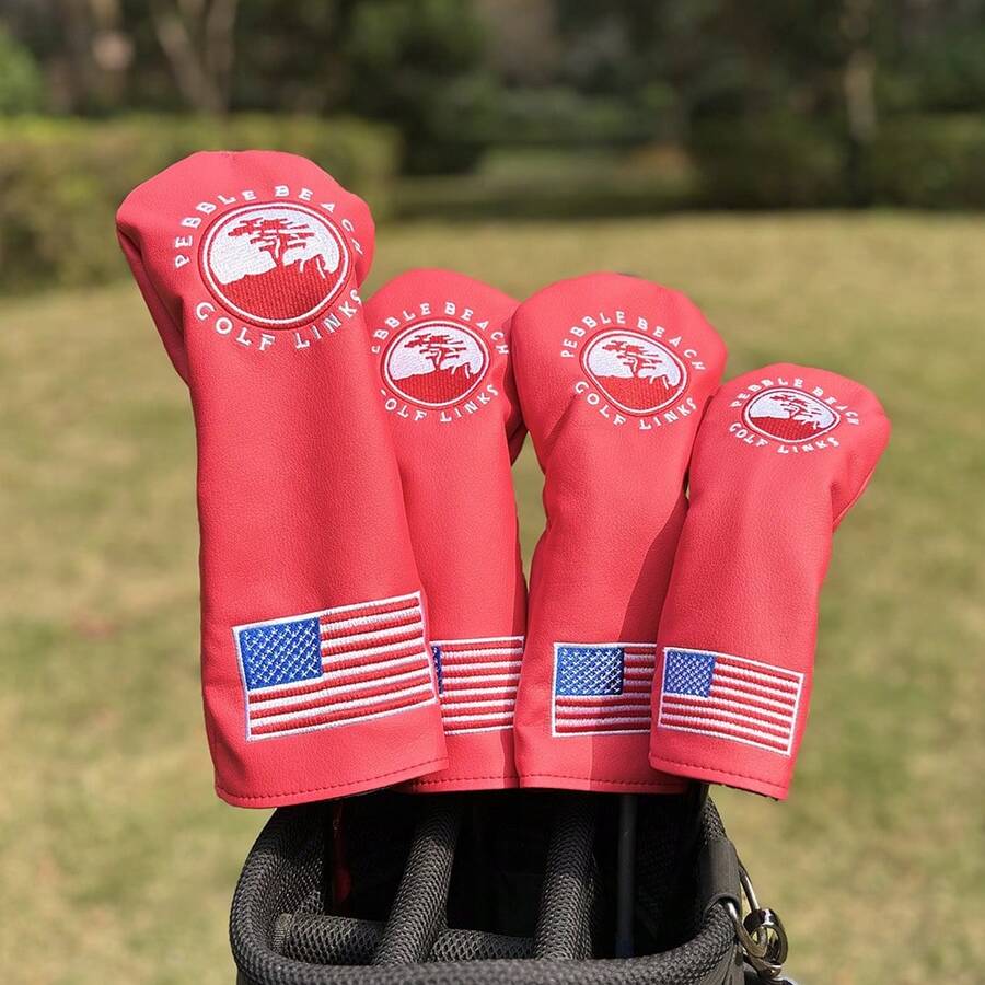 Pelindung Golf Merah 1919, Desain Bordir, Aksesori Golf, Bahan Tahan Lama, Memberikan Perlindungan Terbaik untuk Klub Golf Anda - MultiWarna - View 1