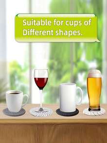 8pcs Beverage Coaster Set With Holder, Minimalist Woven Desktop Coasters, Heat-Resistant Kitchen Dining Table Coasters, Thickened Insulated Pads, 4-Color Absorbent Coaster Set, Home Decor Desktop Protection, Suitable For Various Cups, 4.3 Inch - Black and Gray - View 7