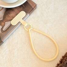 1 buah Tali Pergelangan Tangan Ponsel Silikon Bergelombang Warna Solid Macaron dengan Konektor T-Tab, Gantungan Kunci Ponsel Anti-Hilang Universal untuk Semua Casing Ponsel, Aksesori Gantungan Kunci Tali Tangan Pendek Portabel - MultiWarna - View 9