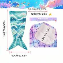 Wearable Mermaid Tail Blanket, Galaxy Deep Blue Purple Gradient Fish Scale Star Pattern Flannel Throw, Super Soft Comfortable All-Season Mermaid Style Wrap Blanket, Dreamy Birthday Christmas Gift, Suitable For Lovers - Multicolor - View 2