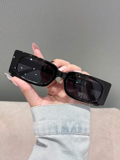 1 Pair Fashion Geometric Pattern Women's Sunglasses, Perfect Blend Of Modern Style And Vintage Charm, Suitable For Vacation Outfits, Parties, Daily Wear, Fits All Face Shapes