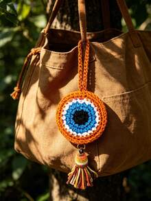 Handmade Crochet Evil Eye Keychain, Colorful Nazar Amulet Bag Charm, Turkish Evil Eye Talisman, Cute Handwoven Backpack Wallet Pendant, Bohemian Style Unisex Accessory Gift, Suitable For Handbags, Wallets, Backpacks, Lucky Evil Eye Charm, Beach Summer Style Decoration, Handwoven Key Ring Pendant, Unique Spiritual Gift For Women, Ideal Gift For Women And Evil Eye Enthusiasts - Multicolor - View 9