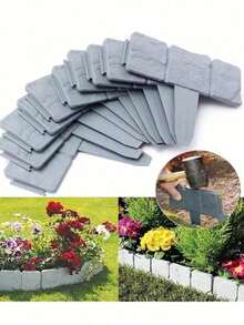 Thickened & Reinforced Garden Edging, Terracotta Landscape Border, Sturdy Non-Deforming Flower Bed Fence, Yard Lawn Decoration, Optional 5pcs Or 10pcs - A - View 1