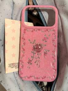1PC Ins Polka Dot Lily Rose IMD Full Coverage Anti-Drop PC Phone Case Compatible With Apple 11 Pro Max/12 Pro Max/13 Pro Max/14 Pro Max/15 Pro Max/16 Pro Max/17 Pro Max - Multicolor - View 3