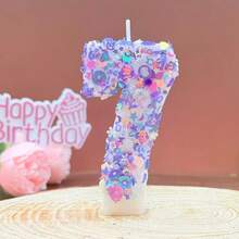 0-9 Number Birthday Candles, Cake Decoration Creative Handmade Candles, Party Holiday Colorful Blue Dopamine - View 17