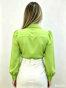 Women Blouses - Verde Lima - Ver 2