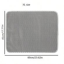 1pc Cat Litter Mat | Honeycomb Design | EVA Material | Non-Slip, Leak-Proof And Easy To Clean | Multiple Colors Available | Ideal Choice For Pet Care, Cat Litter Box Accessory | Honeycomb Pattern Mat | Durable Pet Mat - Grey - View 12
