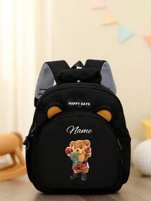 Mini Customizable Cartoon Bear Football Backpack Nylon Zipper Bag With Adjustable Shoulder Strap For School, Toddler Backpack - Multicolor - View 30