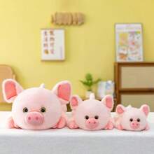 1pc 30cm/11.81in Cute Pig Plush Doll, Creative Cute Plush Pillow, Soft Heart-Shaped Cushion, Birthday, Valentine's Day Gift, Holiday Party Home Decor, Christmas Party Small Gift - Multicolor - View 4