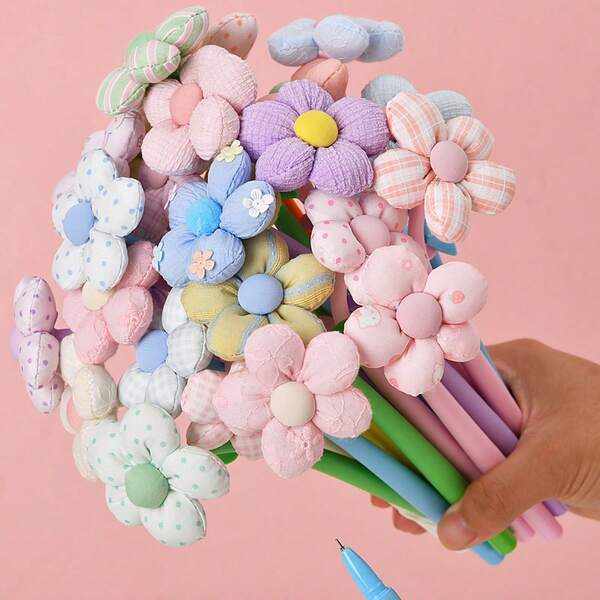 6pcs Floral Neutral Pen,Black Ink Smooth Signature Pen,Multi-Color Flower Design Gel Pens ,Comfort Grip Shakeable Pen,Classroom Rewards,Party Favor,School Supplies,Office Supplies,Back To School