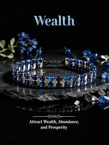 Handmade Expandable Double-Layer Blue Tiger Eye Beaded Bracelet, Natural Stone Jewelry Suitable For Daily Wear By Men And Women - Multicolor - View 7