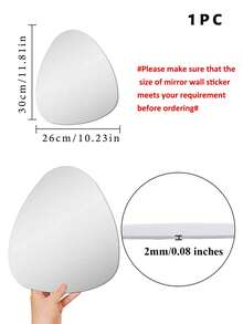 1 Piece Irregular Round Pattern Mirror Wall Sticker, Acrylic Material, Easy Installation, Kids Room Decorative Mirror, Home Decor, Wall Art - Silver - View 13