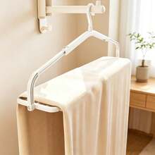 3pcs Set (1pc Retractable & Foldable Towel Rack + 2pcs Adhesive Hooks) Rotating Drying Rack, Space-Saving, Thickened & Widened, High-Quality Anti-Deformation Material, Suitable For Towels, Large Bath Towels, Bed Sheets - Multicolor - View 8
