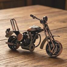 1pc Exquisite Motorcycle Statue, Metal Material, Eternal Classic Retro Fashion Piece, Nostalgic Collectible, Room Decor Ornament, Thoughtful Gift For Family, Partial Parts & Color Styles Randomly Assorted, Birthday/Graduation Gift - Bronze - View 7