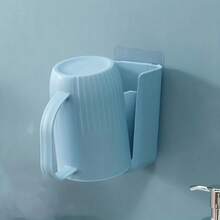 1pc Wall-Mounted Toothbrush Holder With Mouthwash Cup, A Creative 2-In-1 Toothbrush Organizer Suitable For The Bathroom, A Multi-Functional Toothpaste And Toothbrush Storage Box, A Convenient And Stylish Bathroom Accessory. - Toothbrush Holder - View 7