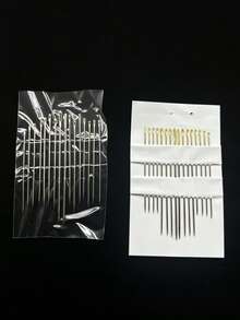16pcs Multi-Size Hand Sewing Needle Set, Gold/Silver Tail Rust-Resistant Stainless Steel Embroidery Needles, Suitable For Housewives And Embroidery Enthusiasts, Multi-Size Fabric Repair, Cross Stitch Durable Sewing Tools - 16 Sewing Needles - View 4