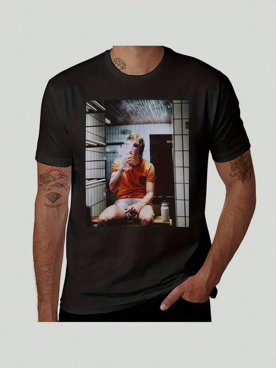 Men T-Shirts - 黑色 - 查看 1