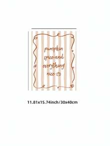 1件無框條紋萬聖節南瓜「Pumpkin Spice & Everything Nice」牆面藝術海報，復古趣味房間裝飾，適用於宿舍、臥室、派對、返校禮物 - 條紋 - 查看 10