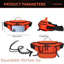 Waterproof Expandable Waist Bag, Suitable For Motorcycle Riding, Multi-Pocket Oxford Fabric Crossbody Chest Bag, Durable Crossbody Waist Bag, Suitable For Travel And Daily Use - Multicolor - View 9